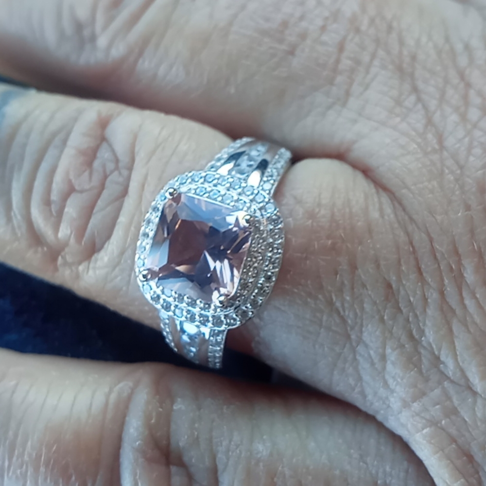 Pink tourmaline In sterling silver. a beautiful statement ring.
